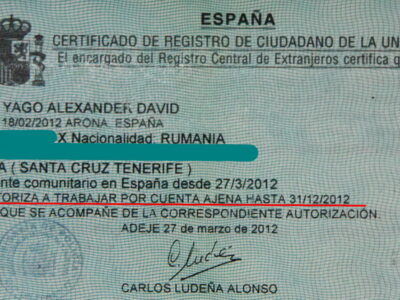 Bebelușul Yago nu are drept de muncă în Spania până în 2013
